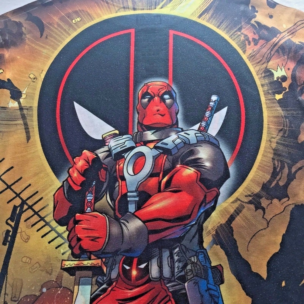 Marvel Deadpool Graphic T-shirt Tee Mens Short Med - Picture 5 of 7